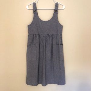 Blue and white overall dress